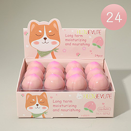 24PCS - Peach Shaped Long Lasting Moisture Lip Balm