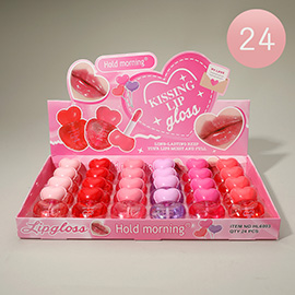 24PCS - Hold Morning Kissing Heart Shaped Lip Gloss