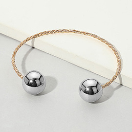 Metal Ball Open Cuff Bracelet