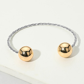 Metal Ball Open Cuff Bracelet