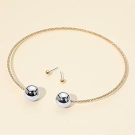 Metal Ball Collar Choker Necklace