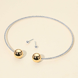 Metal Ball Collar Choker Necklace
