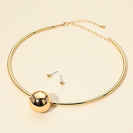 Metal Ball Statement Choker Necklace