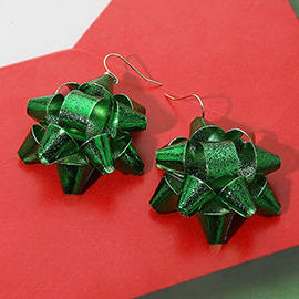Christmas Gift Bow Dangle Earrings