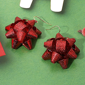 Christmas Gift Bow Dangle Earrings