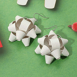 Christmas Gift Bow Dangle Earrings