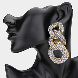 Glamorous Bling Linked Drop Earrings