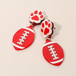 Football Paw GameDay Drop Earrings