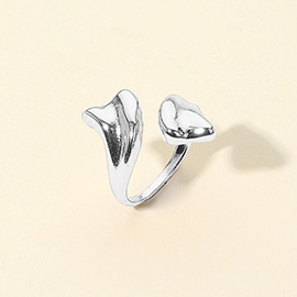 Abstract Open Adjustable Stainless Steel Ring
