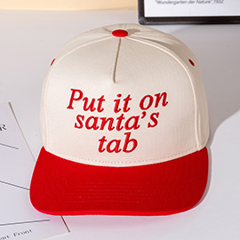 PUT IT ON SANTAS TAP Message Embroidered Five Panel Canvas Snapback Baseball Cap