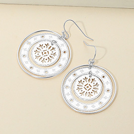 Cutout Medallion Drop Earrings