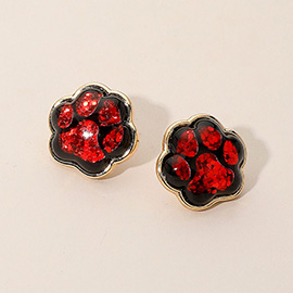 Glitter Paw Print GameDay Stud Earrings