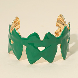Enamel Bow Cuff Bracelet
