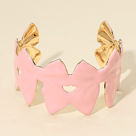 Enamel Bow Cuff Bracelet