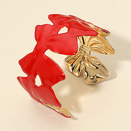 Enamel Bow Cuff Bracelet
