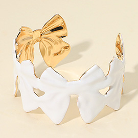 Enamel Bow Cuff Bracelet