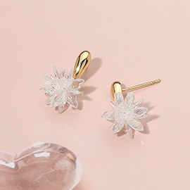 Elegant Shine Crystal Flower Dangle Earrings