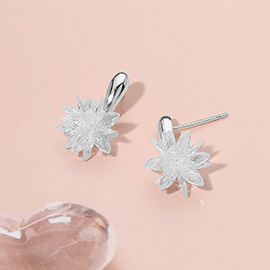 Elegant Shine Crystal Flower Dangle Earrings