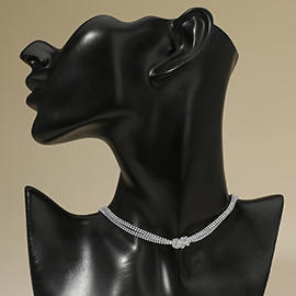 Beaded Knot Statement Necklace