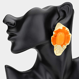 Bold Stone Accented Artistic Statement Earrings