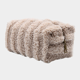 Stripe Sherpa Pouch Bag