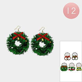 12PCS - Festive Christmas Dangle Earrings