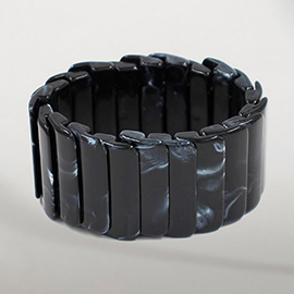 Wide Marbled Stretch Statement Bracelet