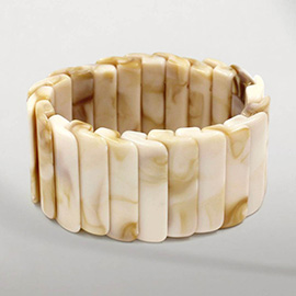 Wide Marbled Stretch Statement Bracelet