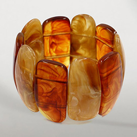 Bold Wide Marbled Stretch Statement Bracelet