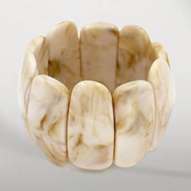 Bold Wide Marbled Stretch Statement Bracelet