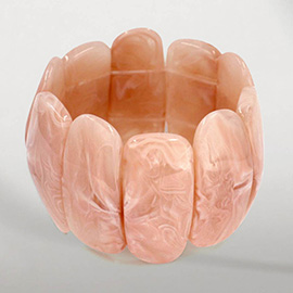 Bold Wide Marbled Stretch Statement Bracelet