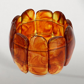 Bold Wide Marbled Stretch Statement Bracelet