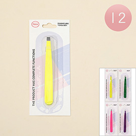 12PCS - Slant Tip Tweezers