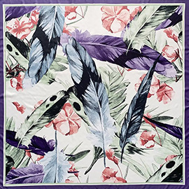 Nature Inspired Feather Square Scarf
