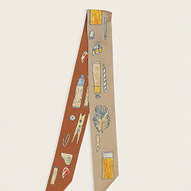 Art Inspired Pattern Printed Twilly Skinny Scarf