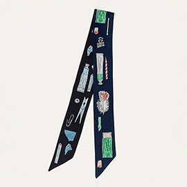 Art Inspired Pattern Printed Twilly Skinny Scarf