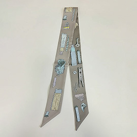 Art Inspired Pattern Printed Twilly Skinny Scarf