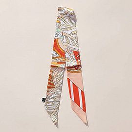 Abstract Pattern Printed Twilly Skinny Scarf