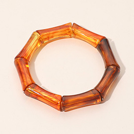 Marbled Resin Bamboo Beaded Stretch Bracelet