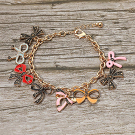 Multi Bow Charm Station Bracelet