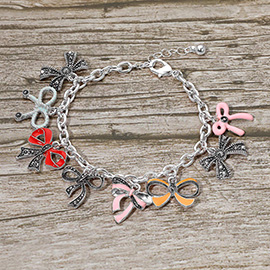 Multi Bow Charm Station Bracelet