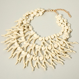 Bold Layered Coral Statement Necklace