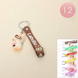12PCS - Mobster Bunny Character Strap Keychains
