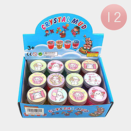 12PCS - Fun Mini Monster Bunny Figure Inside Crystal Mud Jar Toy