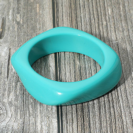 Abstract Square Celluloid Acetate Bangle Bracelet