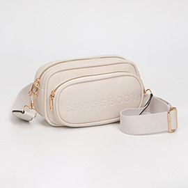 Faux Pebbled Leather Structured Crossbody Bag