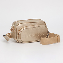 Faux Pebbled Leather Structured Crossbody Bag