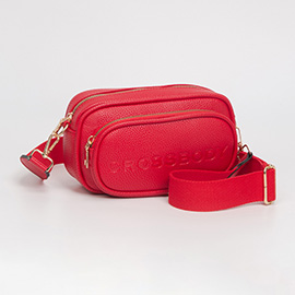 Faux Pebbled Leather Structured Crossbody Bag