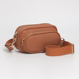 Faux Pebbled Leather Structured Crossbody Bag