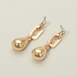 Geometric Puffy Teardrop Dangle Drop Earrings